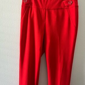 Soho Apparel Bold Red High-Waist Tailored Pants